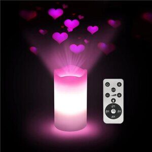 Sweet Valentines Decorations Flameless Candles Romantic Pink Heart Projector